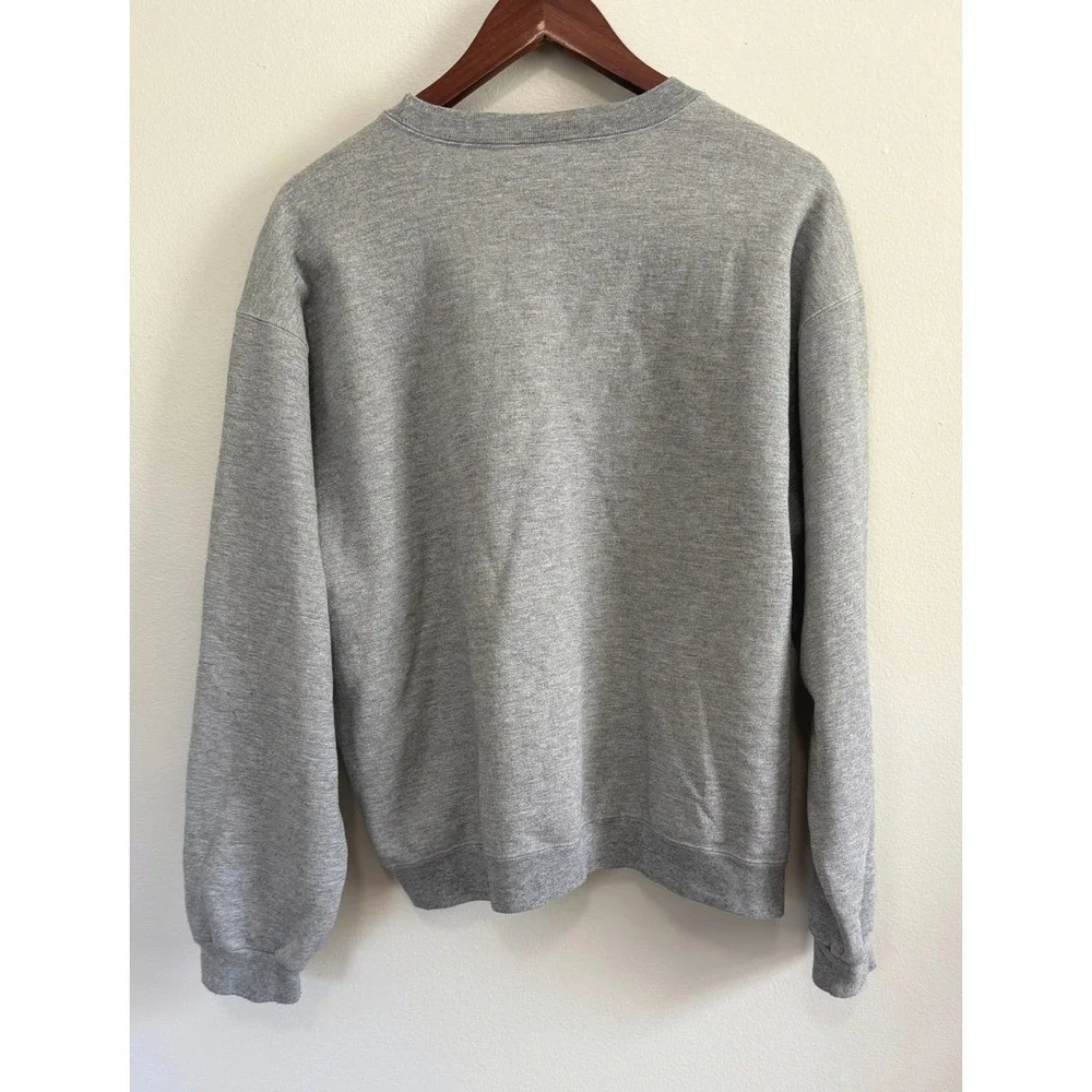 Vintage 90's Nike Crewneck Sweatshirt Gray Embroidered Swoosh Made in USA Sz L